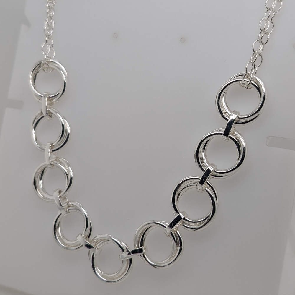 Sterling Silver Double Link Adjustable Chain Neck… - image 3